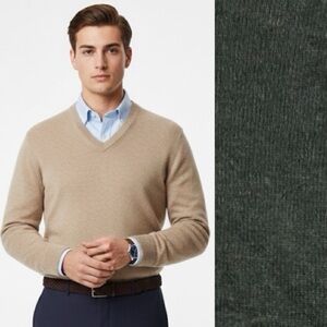 Brooks Brothers Sz XL Cashmere Green 3 ply italian cashmere